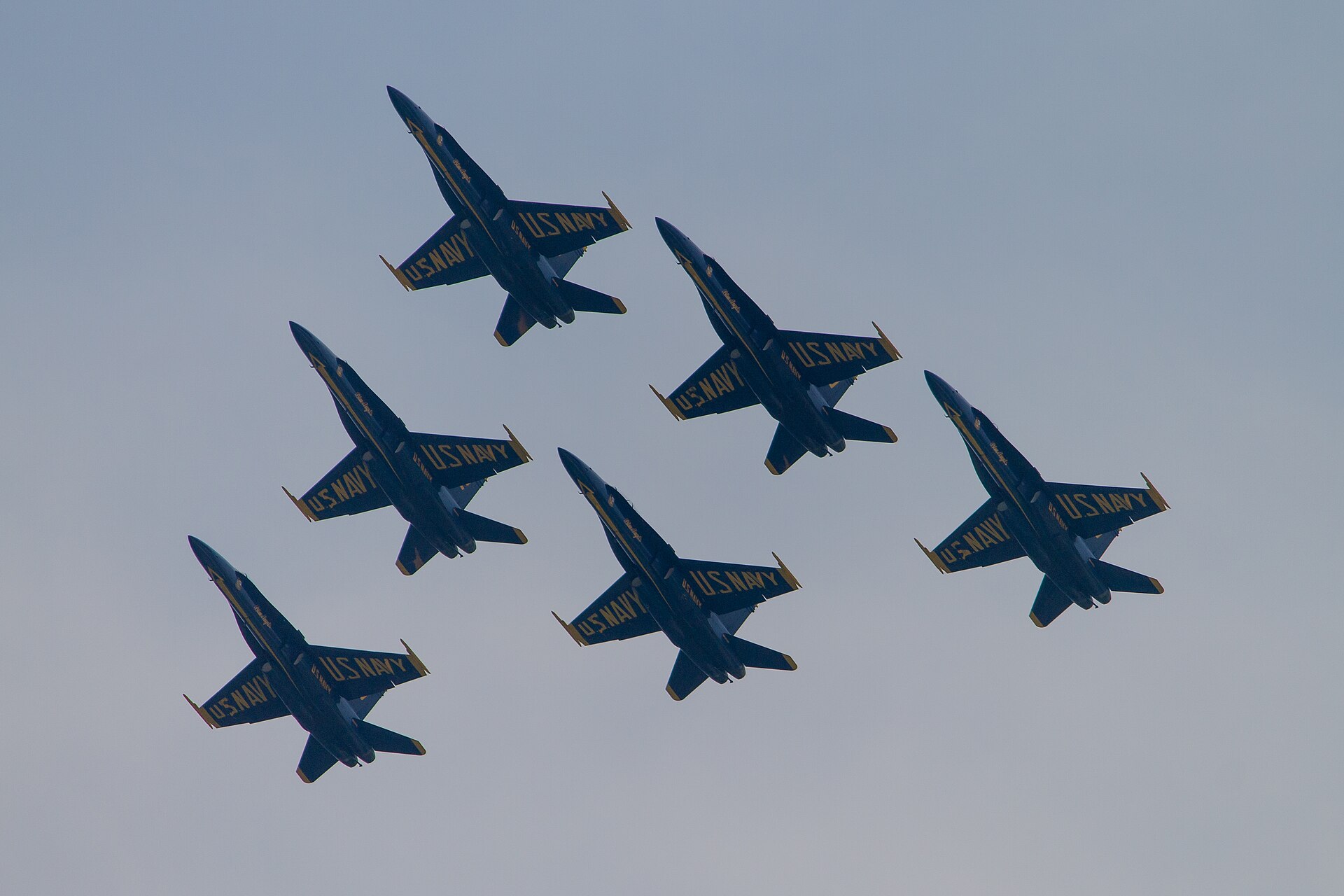 U.S. Navy Blue Angels flying over the Gulf Coast